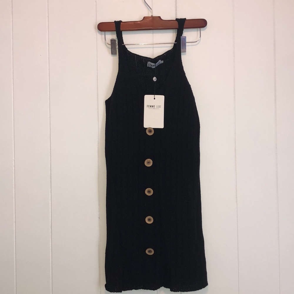 Knit black mini dress! NWT!